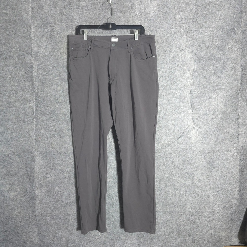Swet Tailor SWET Pant Men 34x30 Charcoal Grey Performance Stretch Chino 5-Pocket
